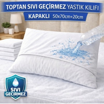 Toptan sıvı geçirmez yastık kılıfı kapaklılı 50x70cm+20cm paylı